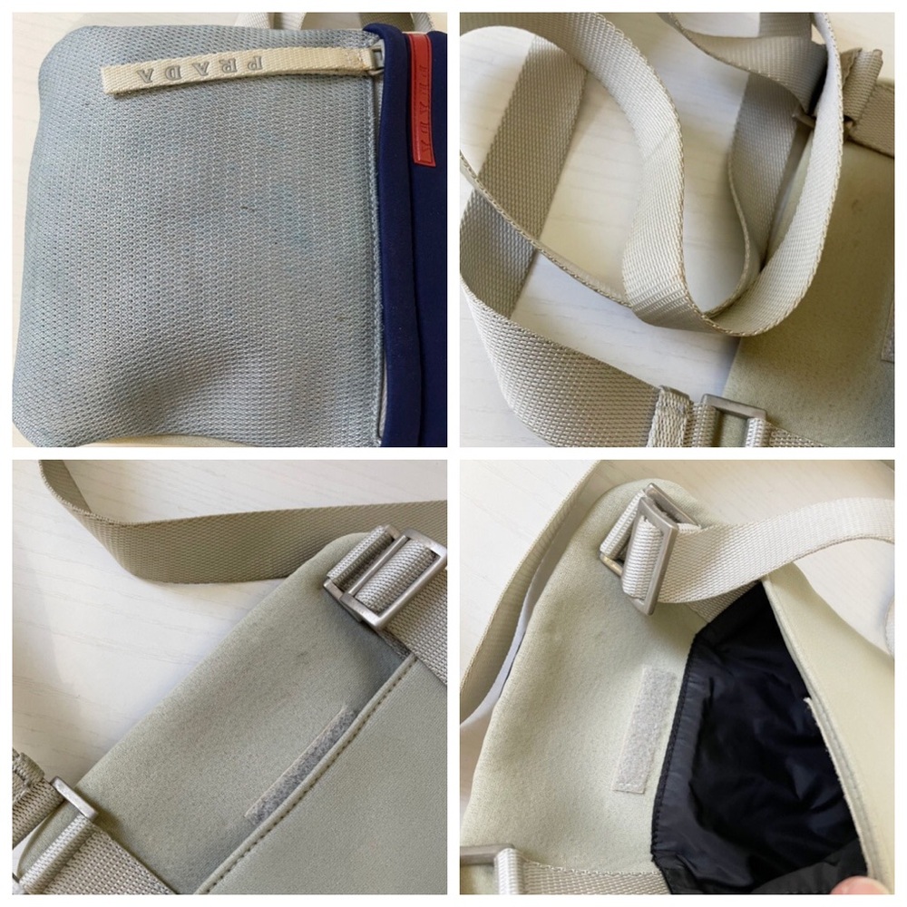 Prada gray and blue neoprene blue mesh small crossbody sport bag - Picture 4 of 9